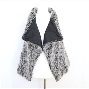 Zara Basic Black Mongolian Faux Fur Vest Small